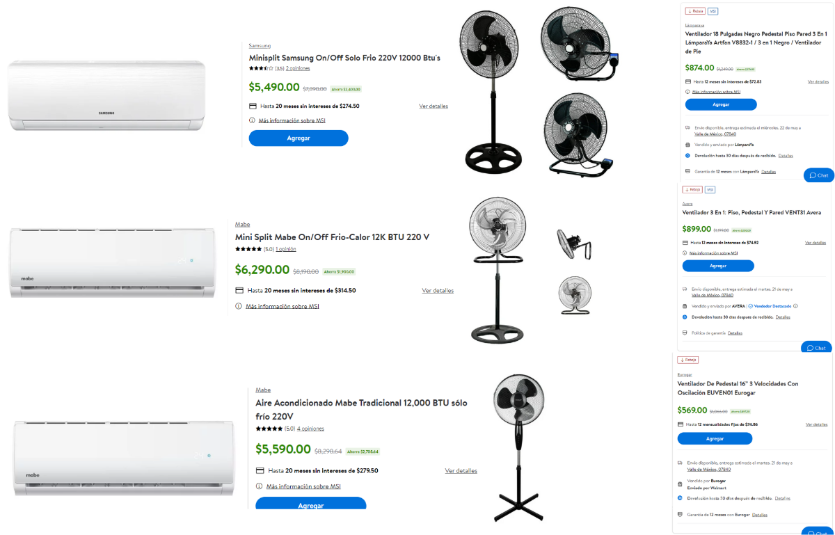$!Coppel, Walmart y Liverpool... Estos son los aires acondicionados y ventiladores con mejor oferta por Hot Sale en línea