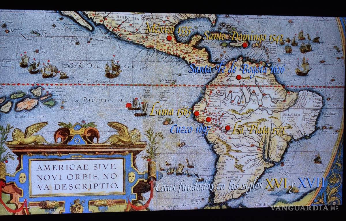 $!Mapa de las casas de moneda fundadas en tierras americanas en los siglos XVI y XVII.