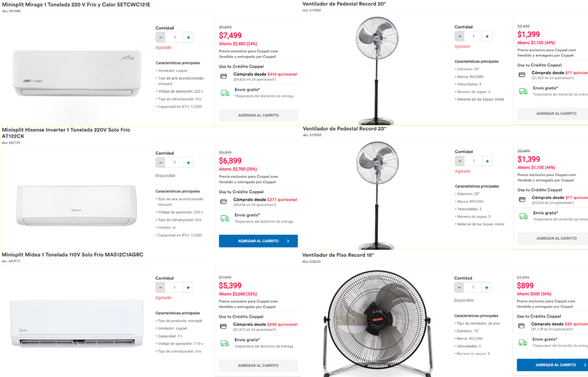$!Coppel, Walmart y Liverpool... Estos son los aires acondicionados y ventiladores con mejor oferta por Hot Sale en línea