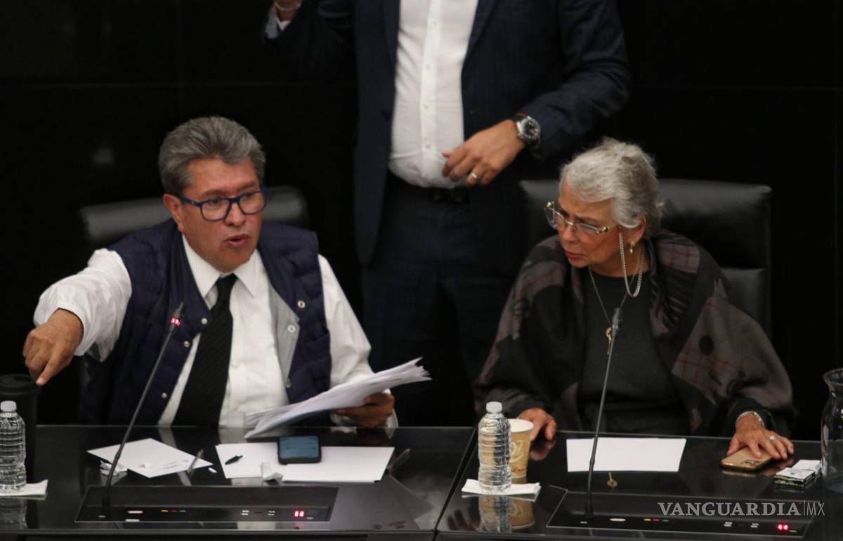 $!Ricardo Monreal y Olga Sánchez Cordero en la Novena Reunión Plenaria Grupo Parlamentario Morena 2022.