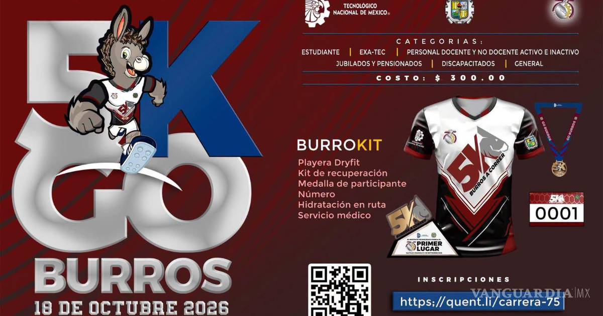 Tecnológico de Saltillo celebra 75 años con carrera 5K: ruta, horarios y categorías