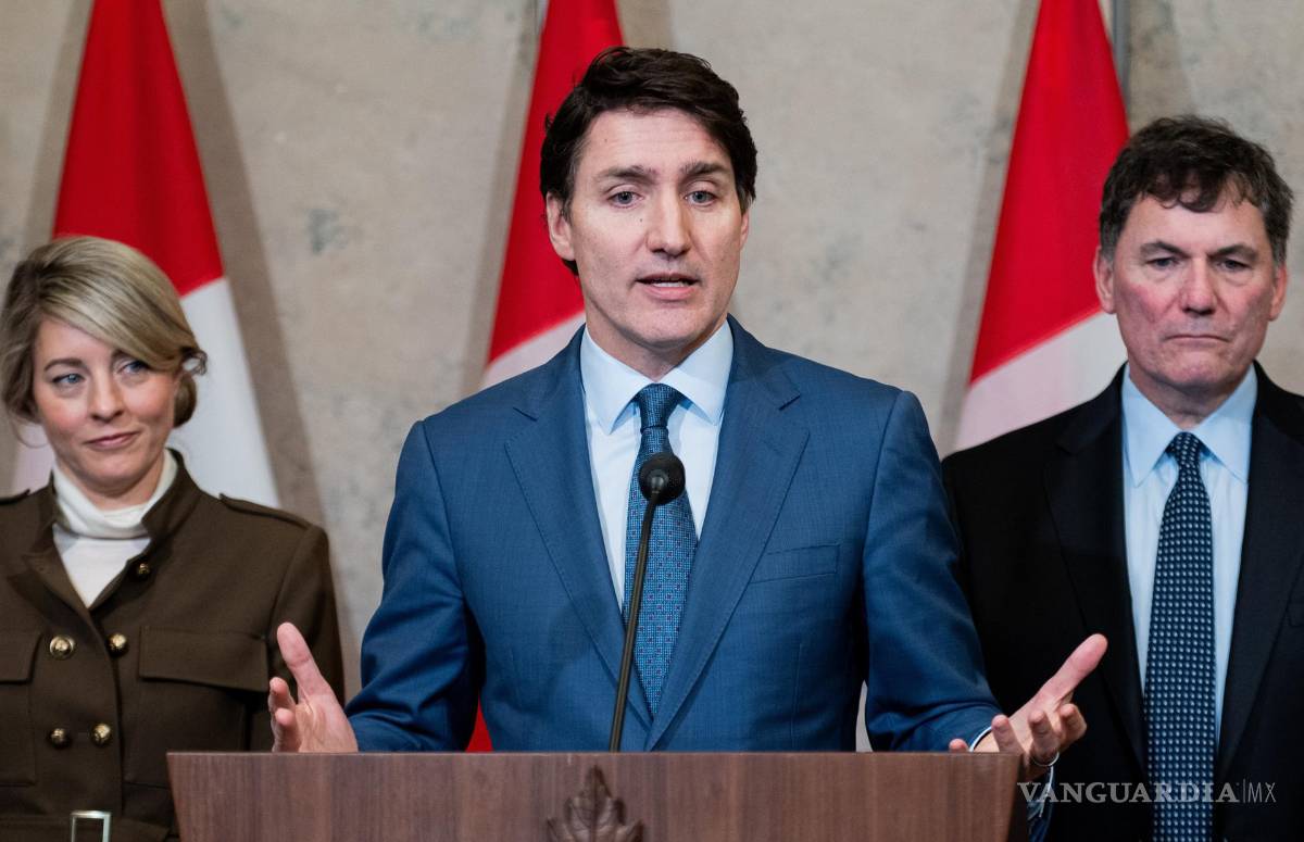 $!El primer ministro canadiense, Justin Trudeau durante una conferencia de prensa sobre los nuevos aranceles impuestos por EU a los productos canadienses.