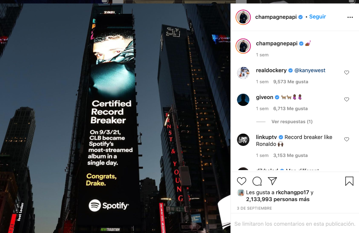 $!Drake también logró la muy rara hazaña de colocar 10 canciones en la lista de lo más popular de Rolling Stone.