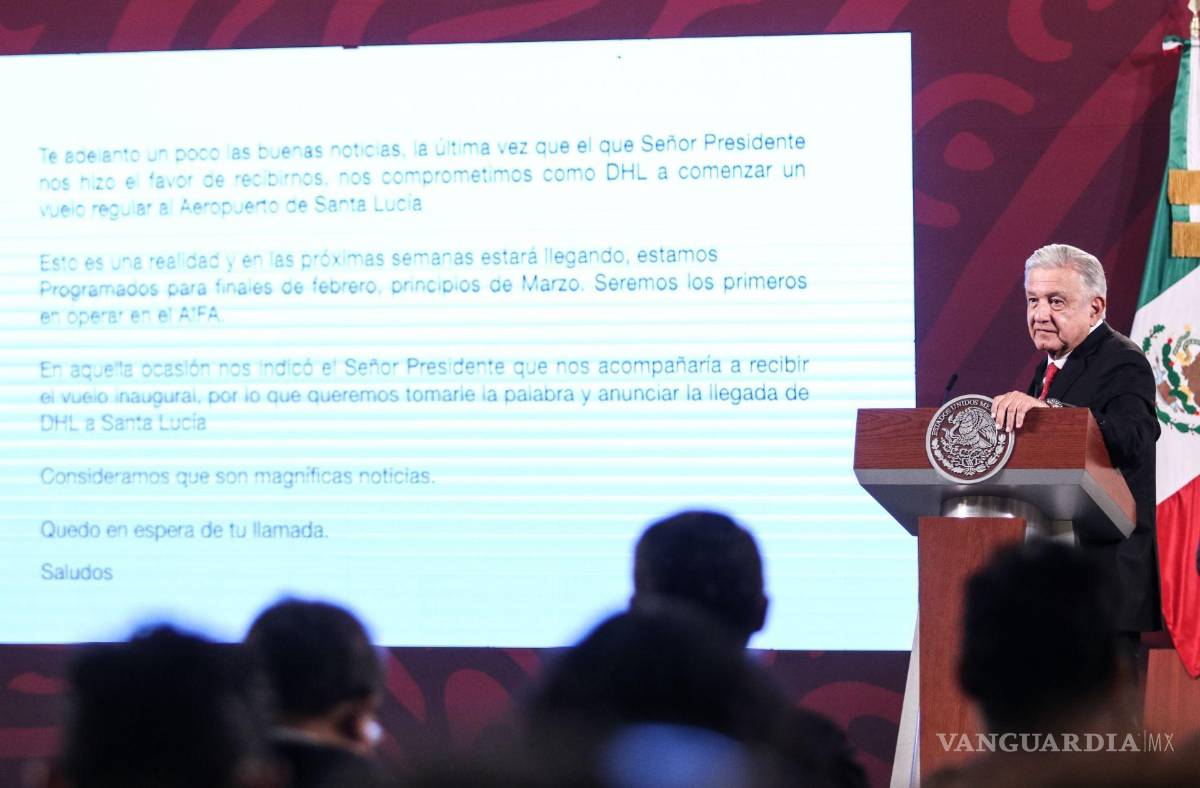 $!AMLO anunció que DHL Express se trasladaría a AIFA durante febrero de 2023.