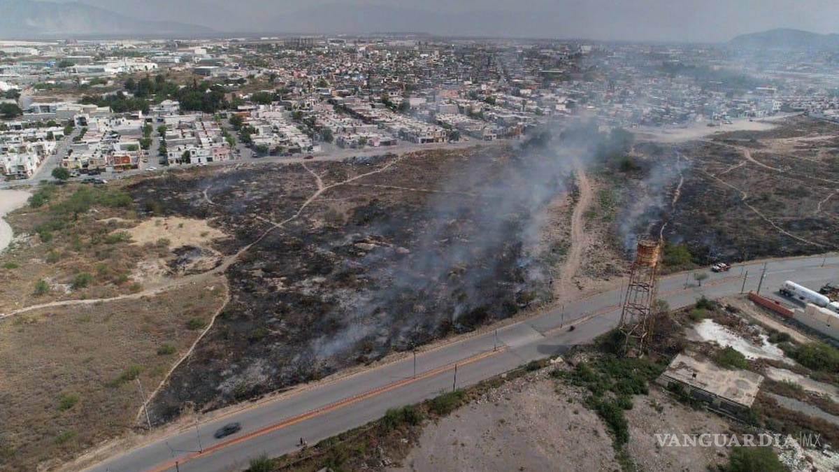 Incendio arrasa con más de 4.5 hectáreas de pastizal en Ramos Arizpe; autoridades confirman que fue provocado