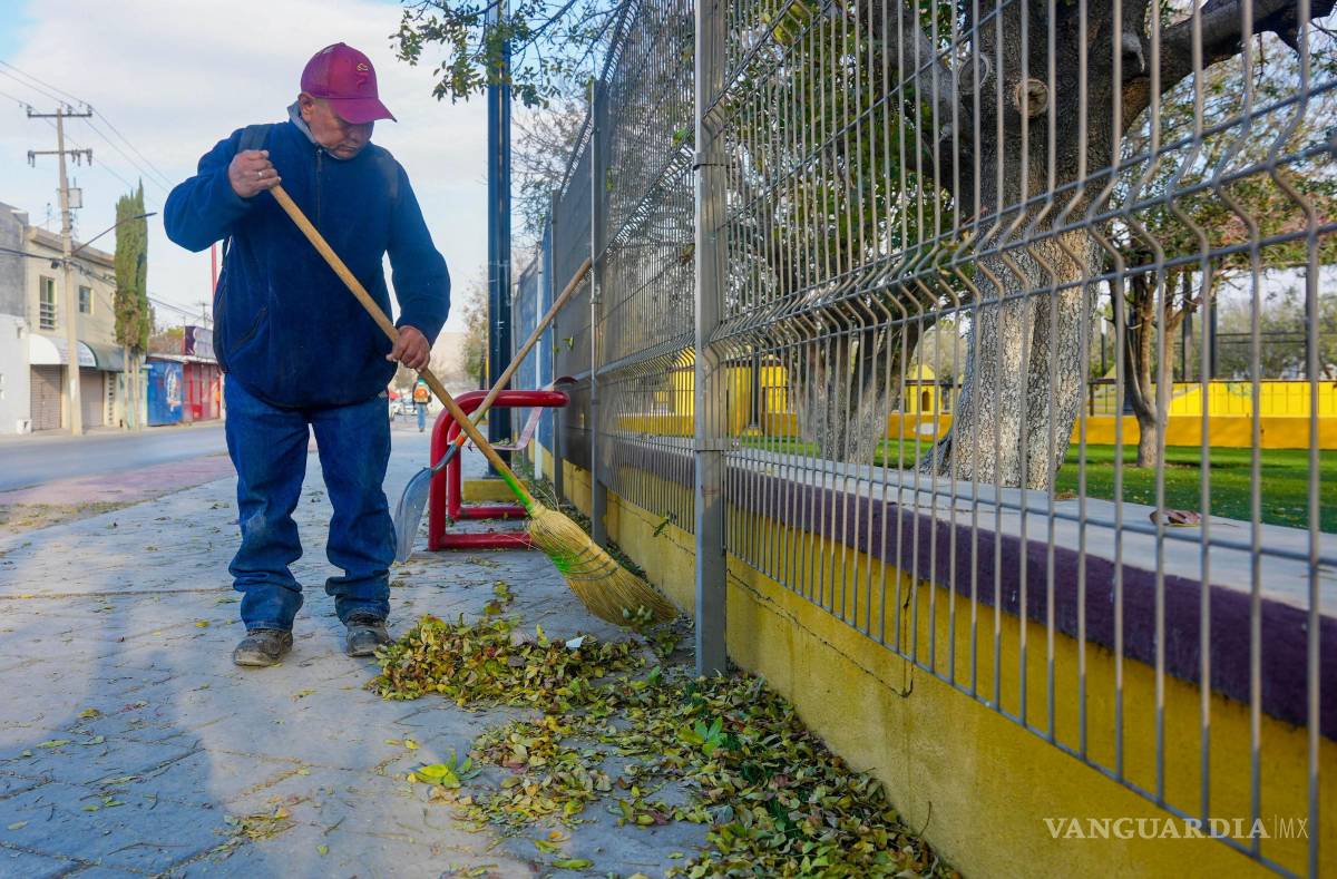 $!Se efectuaron labores de barrido manual y mecánico, retiro de hojarasca y limpieza profunda de áreas comunes.