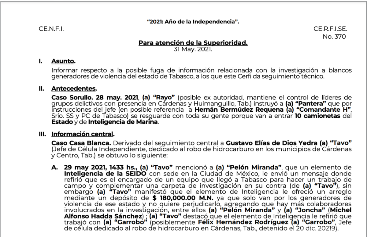 $!‘La Barredora’: inteligencia alertó desde 2019 sobre Hernán Bermúdez y red criminal en Tabasco, pero nadie actuó
