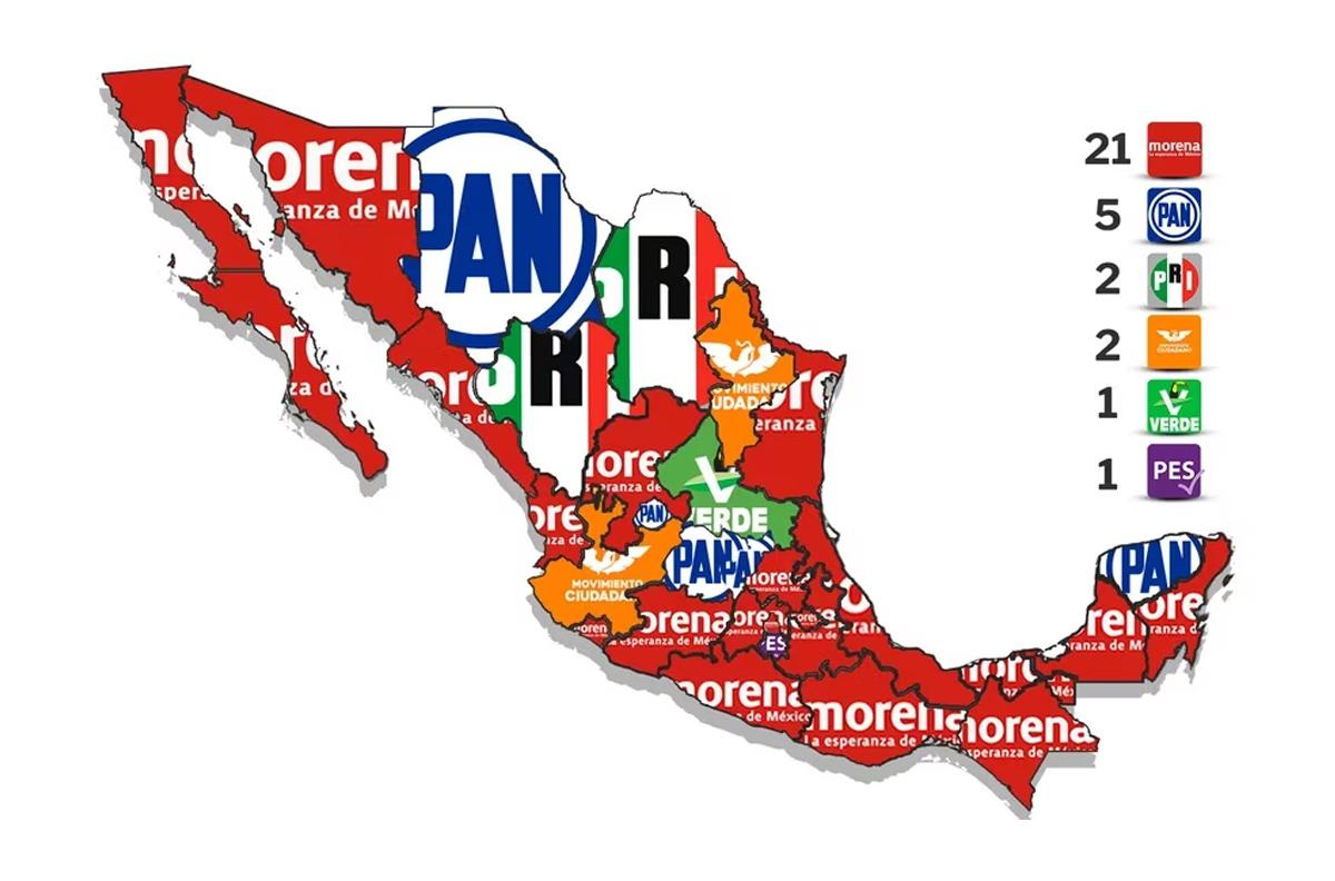 Morena y aliados ya gobiernan en 22 estados... Así queda el mapa