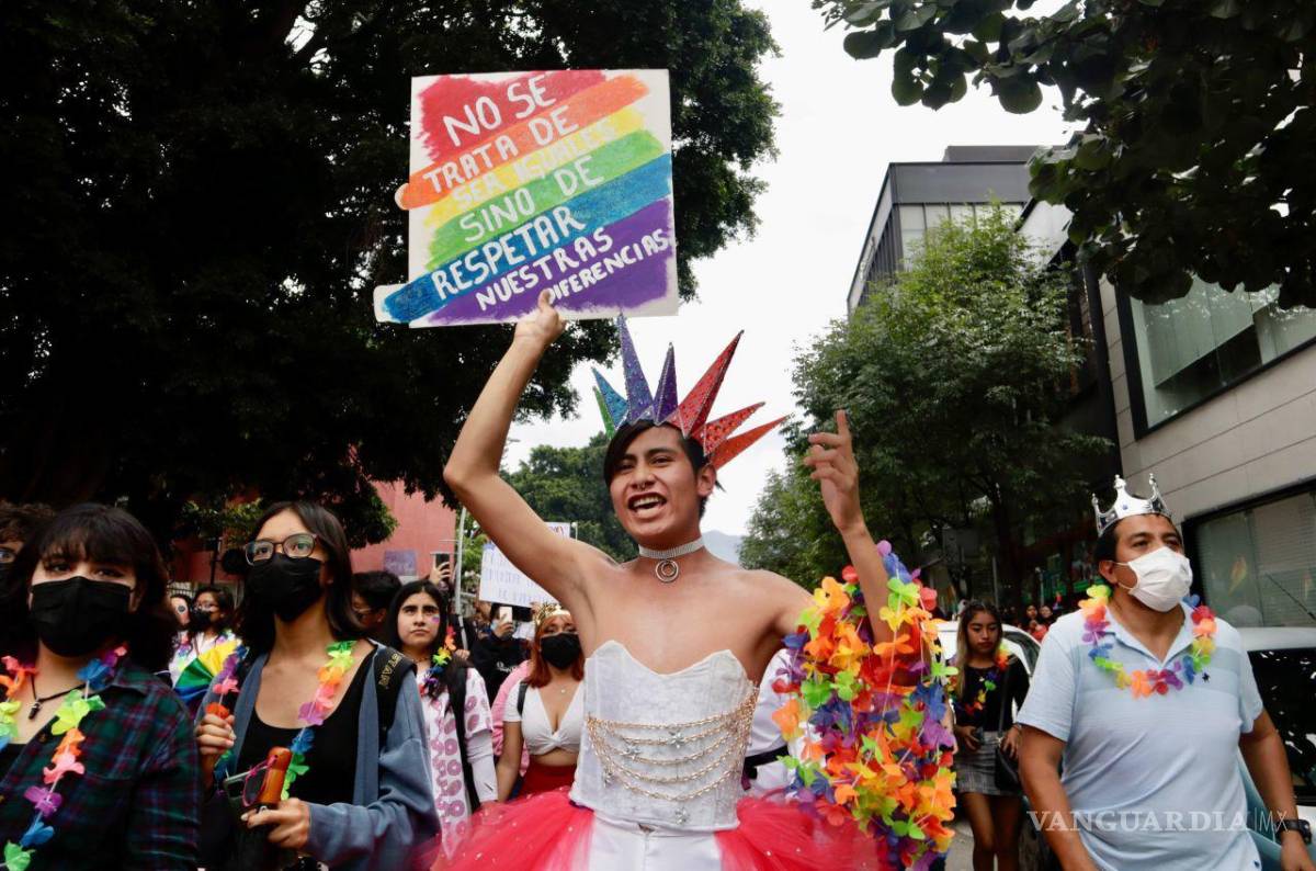 $!Colectivos, organizaciones e integrantes de la comunidad LGBT+ en la Marcha Caravana por el Orgullo LGBT+ en la ciudad de Oaxaca.