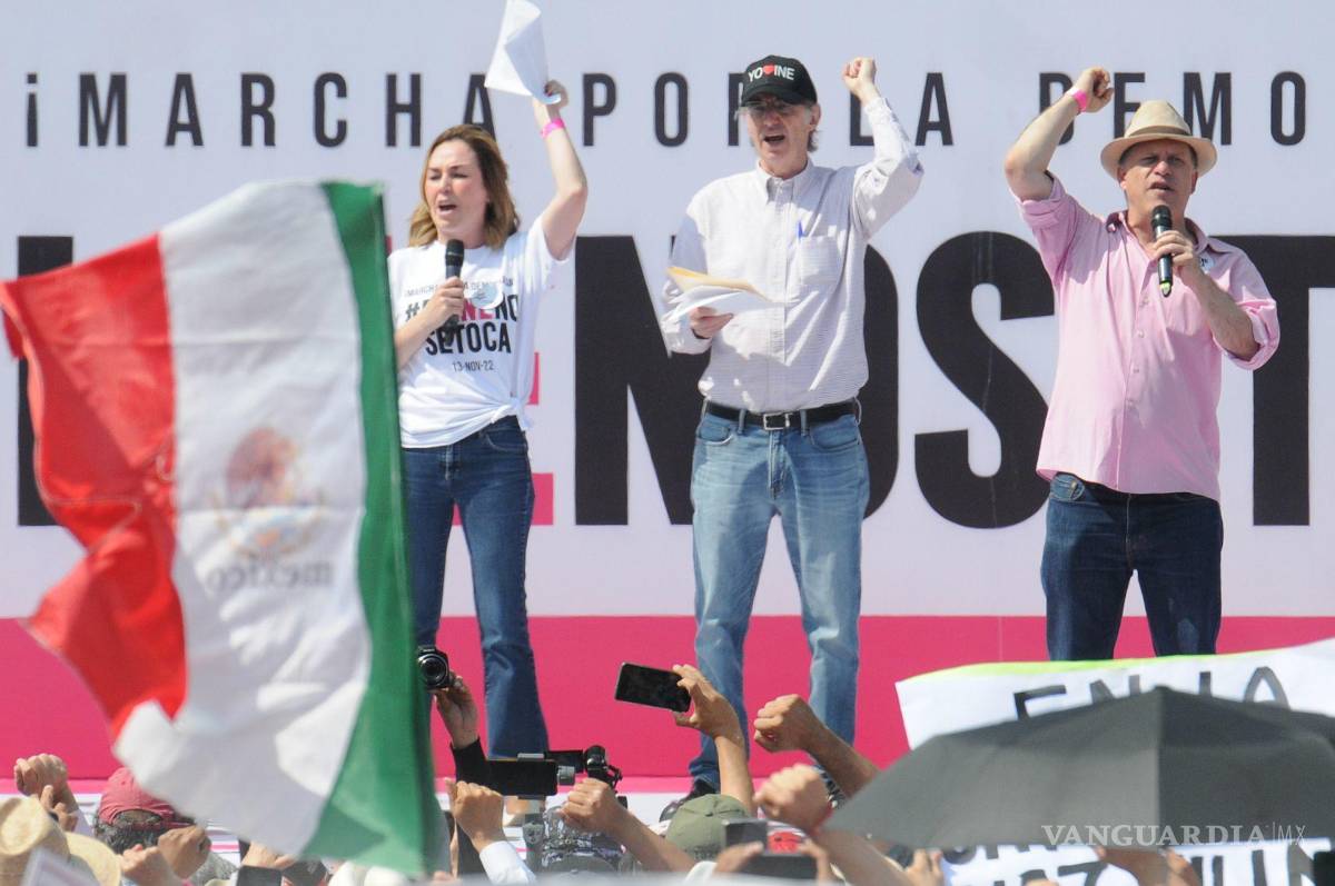 $!José Woldenberg, ex consejero presidente del INE, da un discurso contra la refor electoral impulsada por AMLO en CDMX.