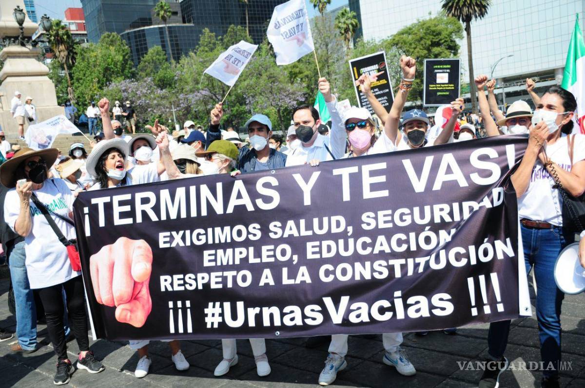 $!‘¡Terminas y te vas!’; en CDMX y otros estados marchan contra consulta de revocación
