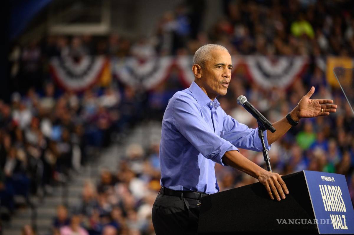 $!El expresidente estadounidense Barack Obama da un discurso en un evento de campaña para Kamala Harris en en Pittsburgh, Pensilvania.