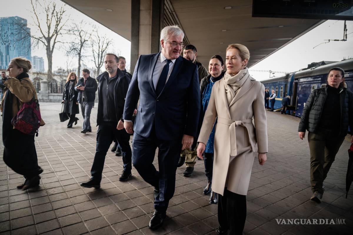 $!La alta representante de la UE para Asuntos Exteriores y Política de Seguridad, Kaja Kallas y el ministro ucraniano de Exteriores, Andrii Sybiha en Kiev, Ucrania.
