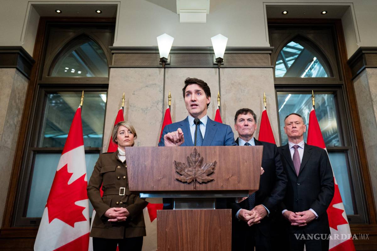 $!El primer ministro canadiense, Justin Trudeau, en una conferencia de prensa sobre los nuevos aranceles que EU impone a los productos canadienses en Ottawa.