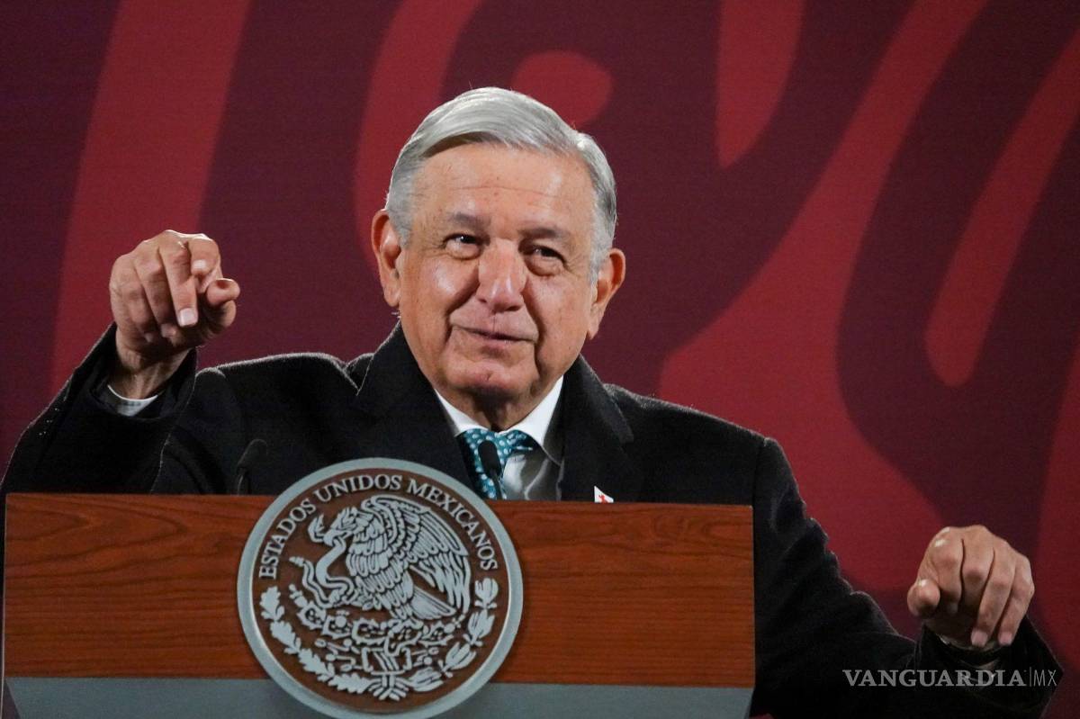 $!Andrés Manuel López Obrador, presidente de México, durante la conferencia de prensa desde Palacio Nacional.