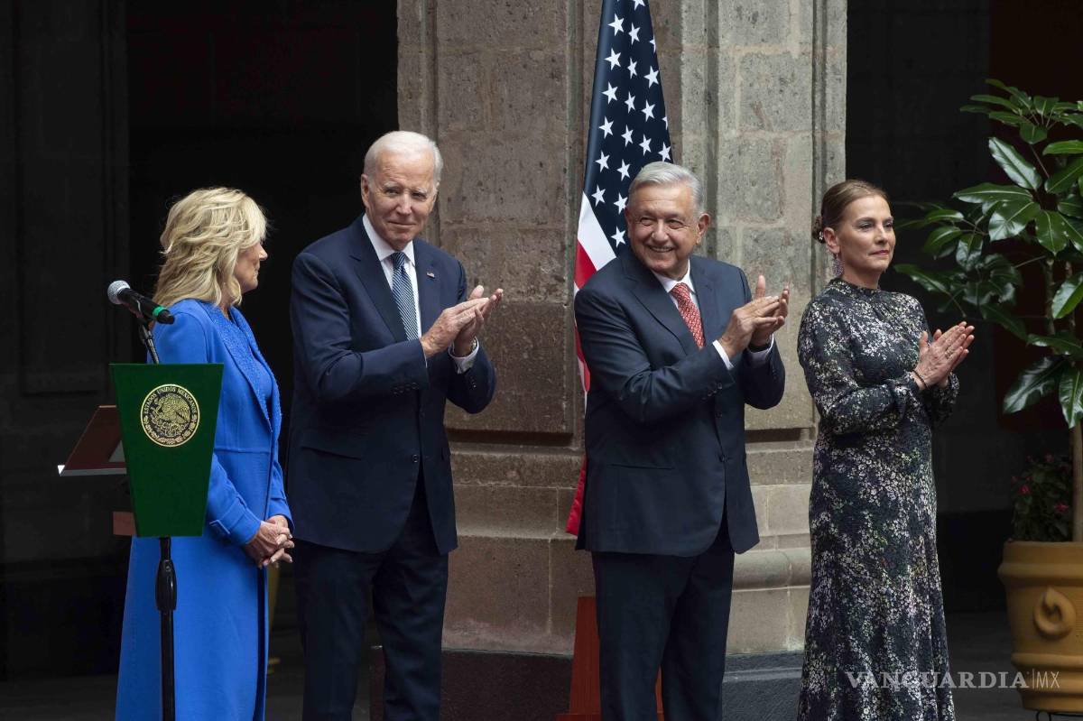 $!Beatriz Gutiérrez y Jill Biden dieron un mensaje en la ceremonia de recepción en Palacio Nacional.