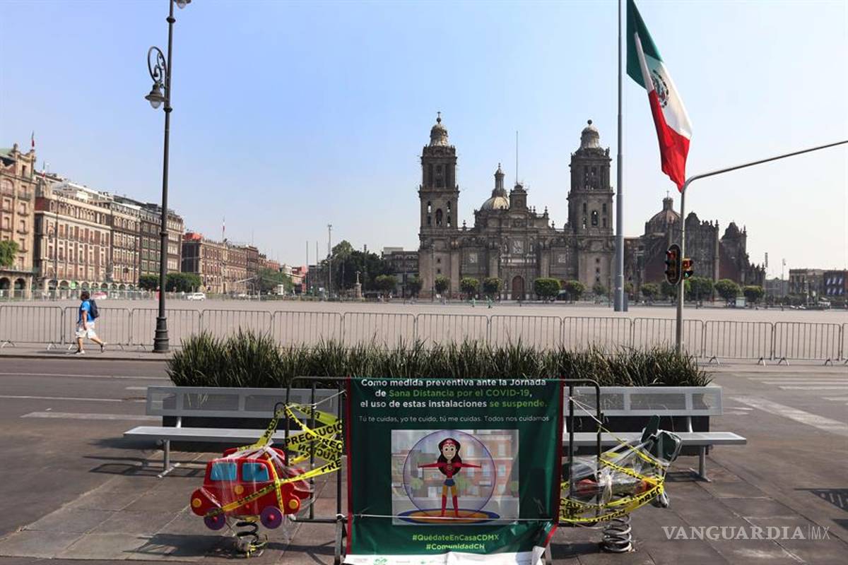 Coronavirus: El emblemático Zócalo de Ciudad de la CDMX luce desértico por el COVID-19