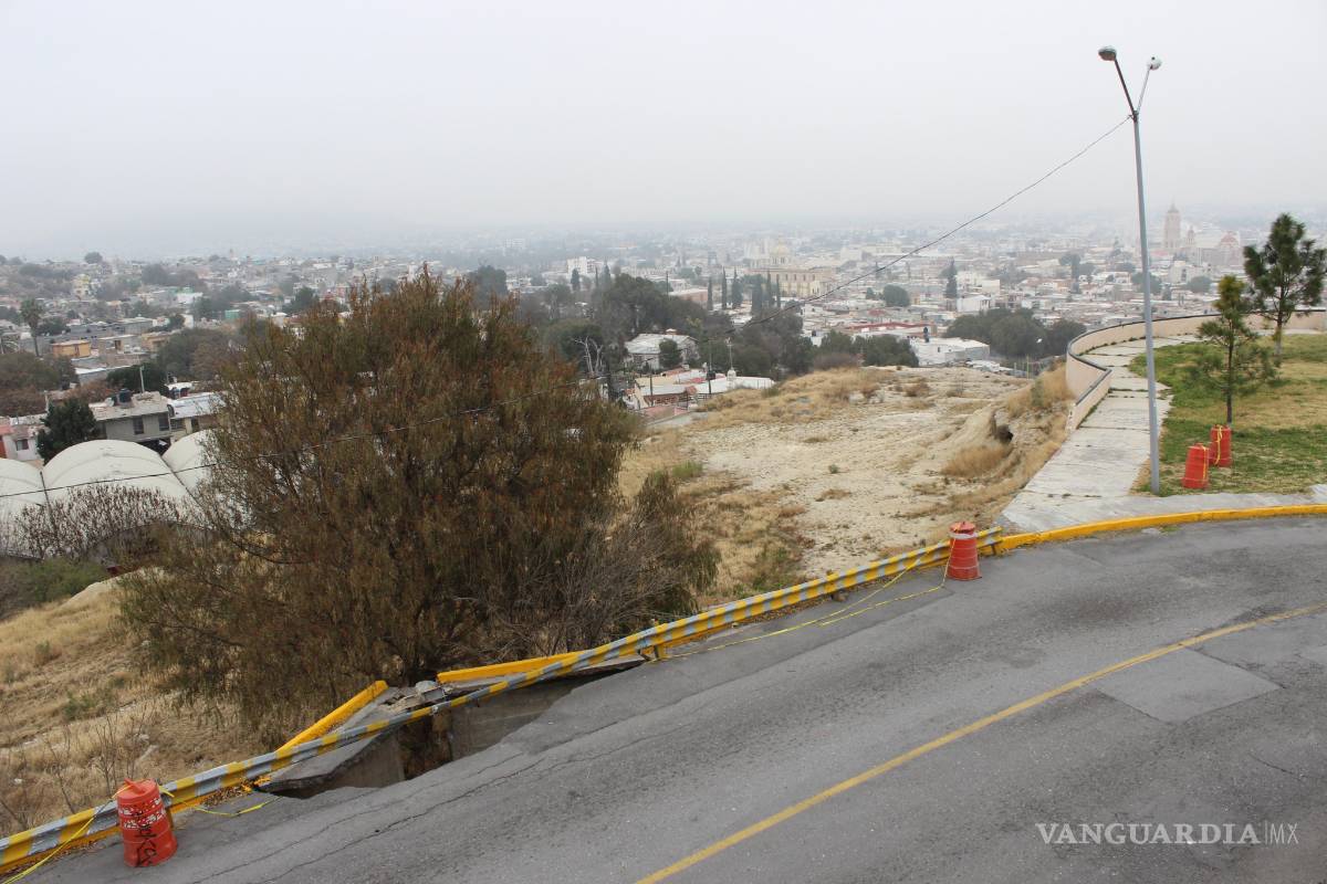 Sigue creciendo socavón del Mirador de Saltillo