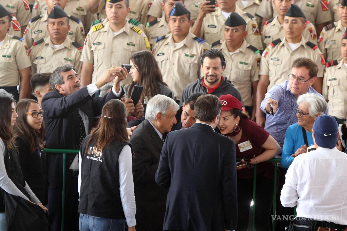 $!'Nunca más un presidente debe inmiscuirse en elecciones': AMLO desde Piedras Negras