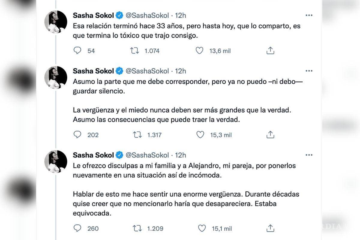 $!Sasha ofreció una disculpa y aseguró que pensó que algún día “el tema desaparecería”.