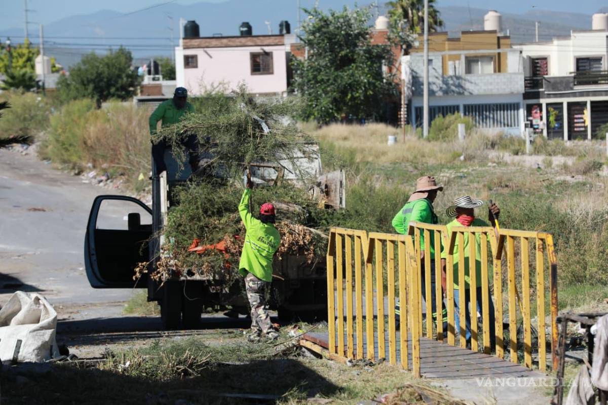 $!Las cuadrillas también atendieron el área del puente peatonal ubicado en la calle Tovossos, en el fraccionamiento Las Teresitas.