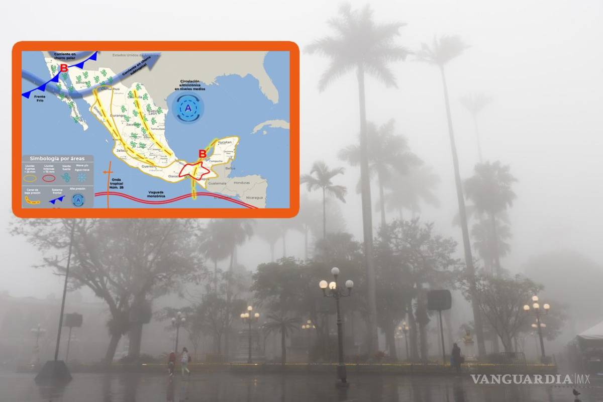 Frente frío número 4 y onda tropical golpearán a México este fin de semana con temperaturas de 0 grados en estos 12 estados, lluvias y granizadas