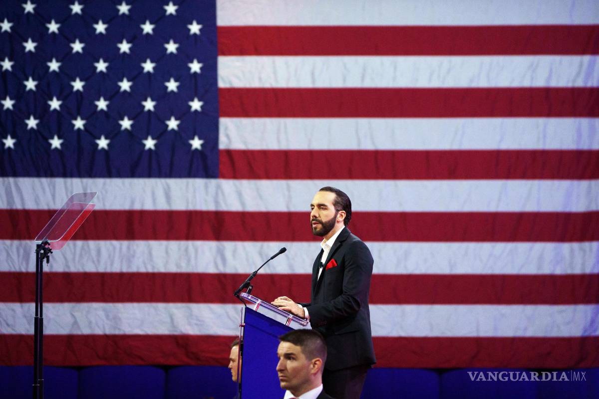 $!El presidente de El Salvador, Nayib Bukele, pronuncia un discurso durante la Conferencia de Acción Política Conservadora 2024 en National Harbor, Maryland.
