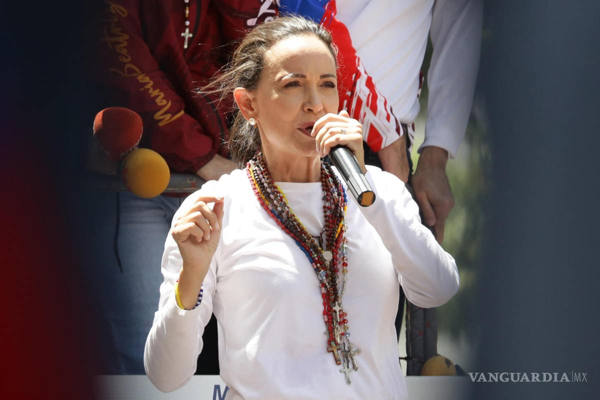 $!LA Líder opositora venezolana María Corina Machado en un acto en Caracas, Venezuela.