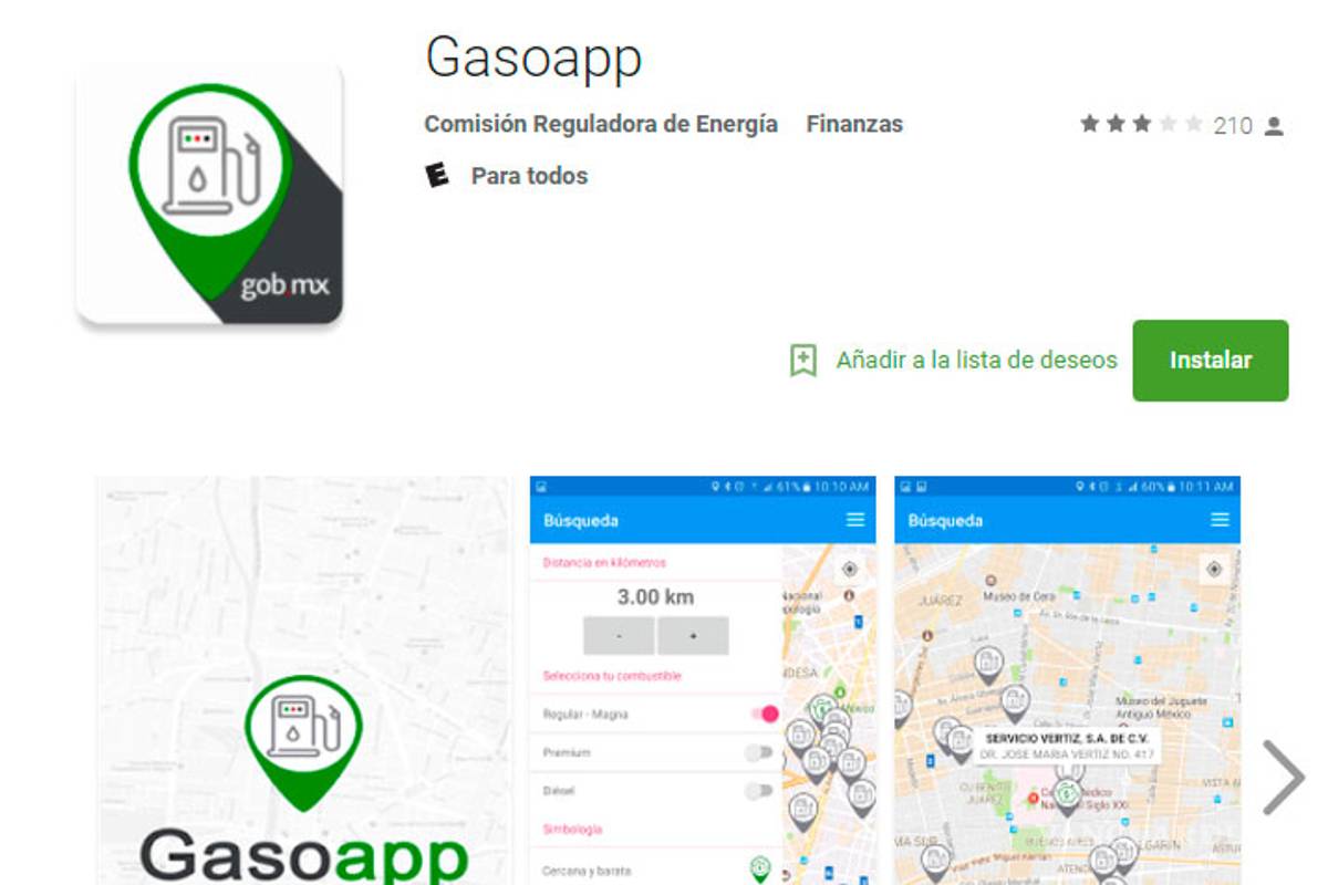 Gasoapp permitirá a usuarios comparar precio de combustibles
