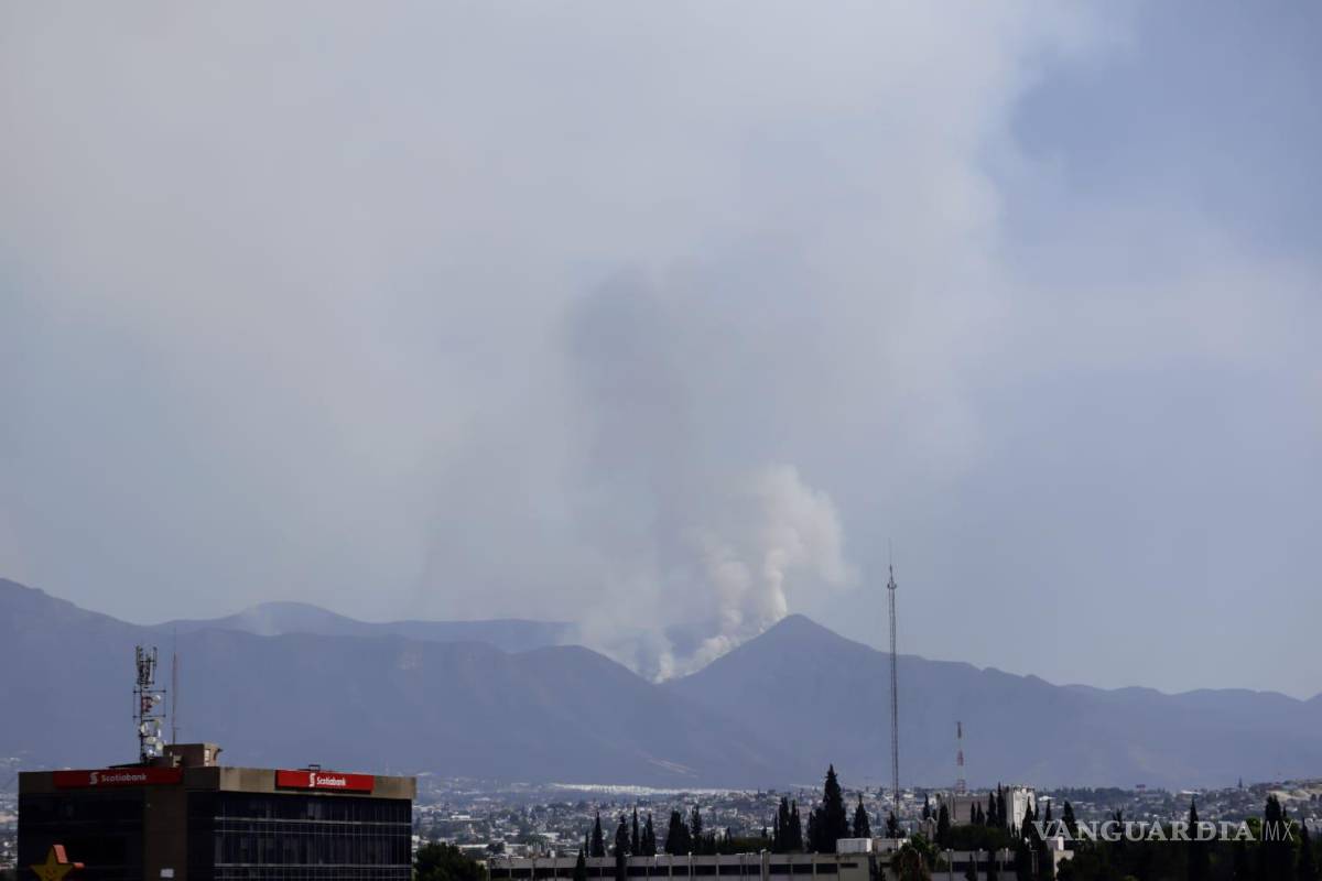 $!Vista de humareda al sur de Saltillo.