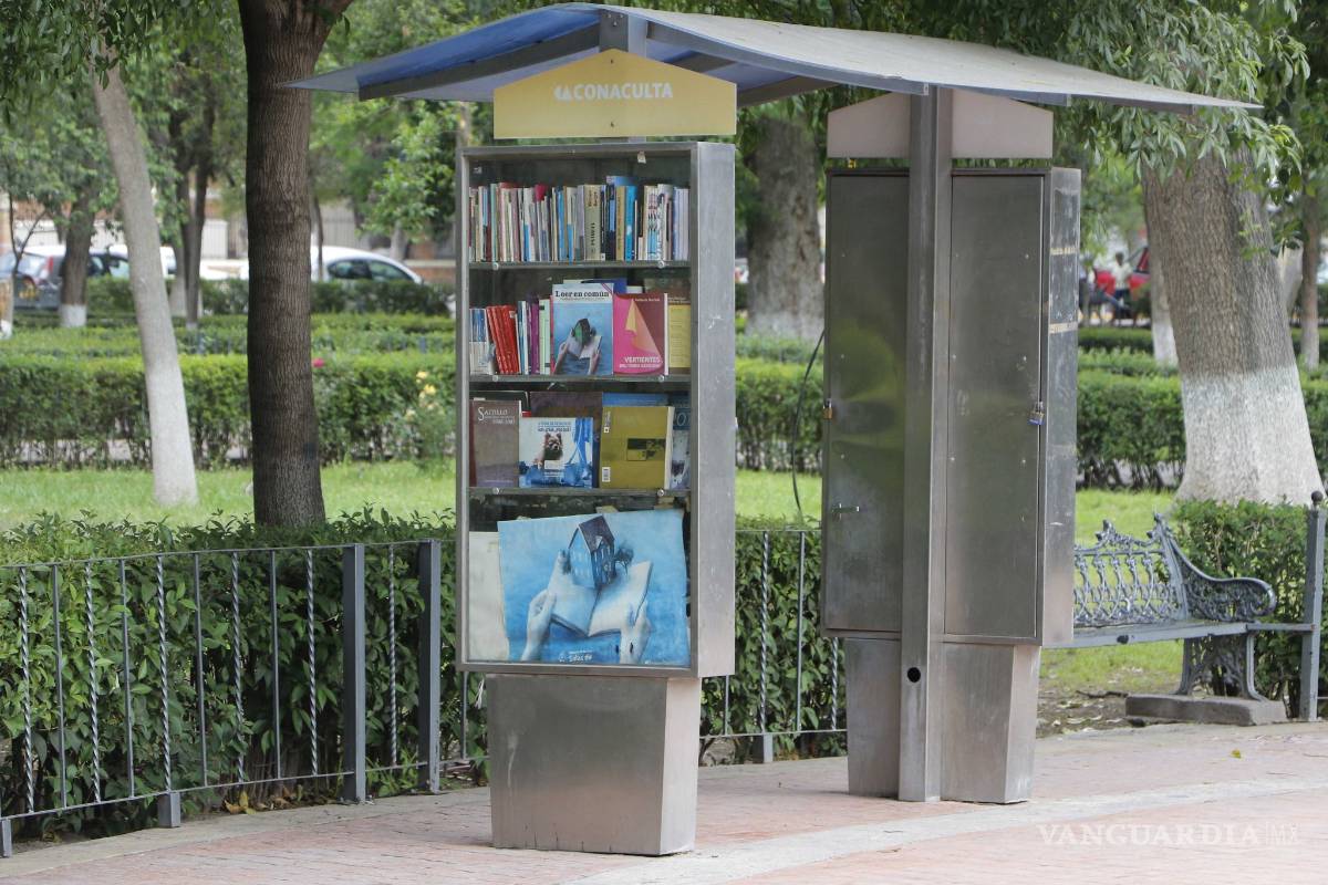 $!En el día Internacional del Libro denuncian que “Paralibros” de la Alameda de Saltillo está bajo candado... y nadie sabe quien tiene la llave