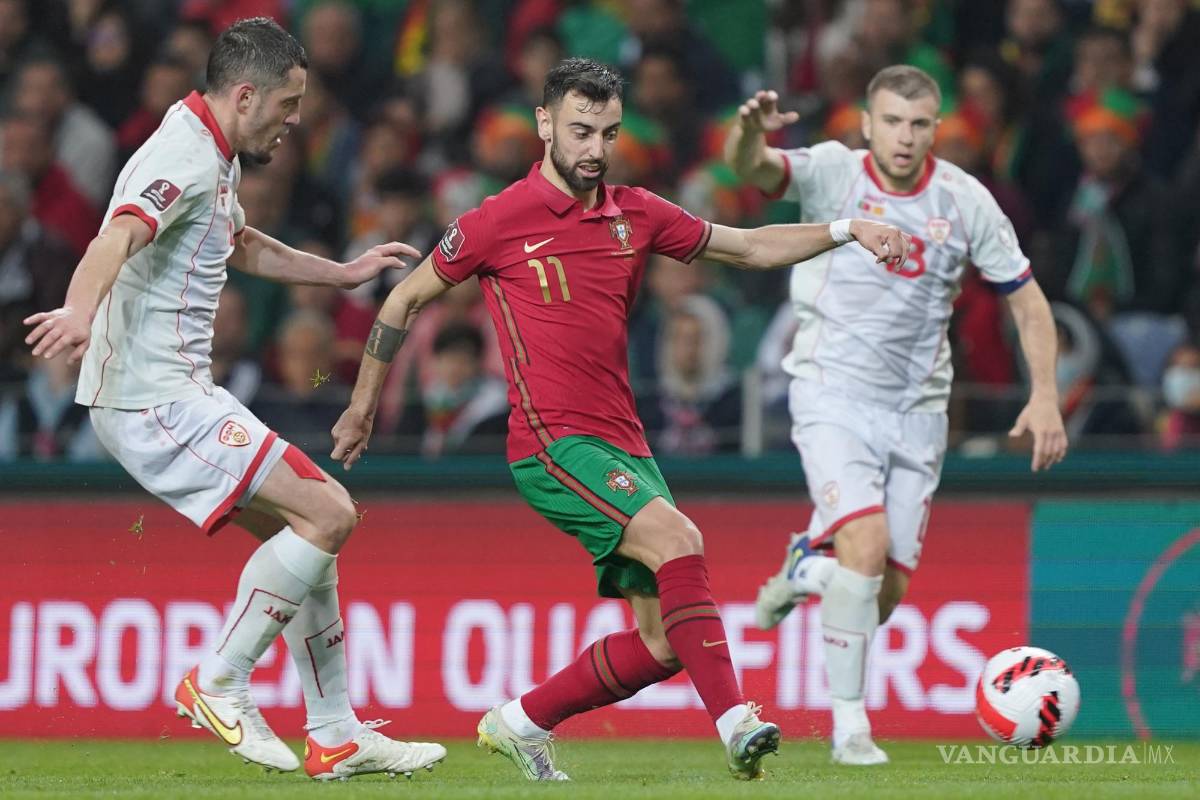 $!Bruno Fernandes en el duelo de Portugal vs. Macedonia del Norte.