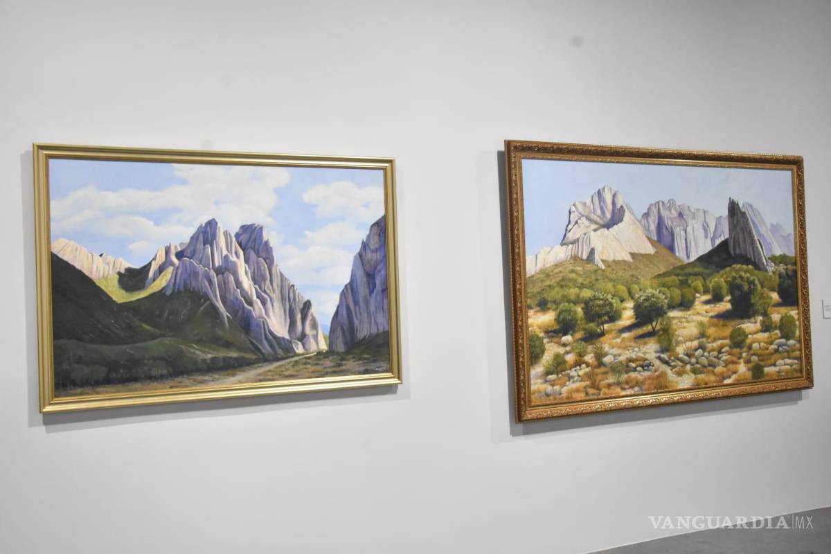 $!Entre las piezas exhibidas destacan paisajes emblemáticos del noreste que han dado reconocimiento a la trayectoria artística de Saskia Juárez. FOTO: ARACELY CHANTAKA