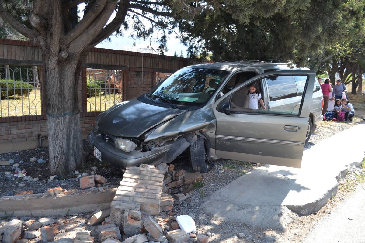 Brinca bordo acelerada y destroza una jardinera