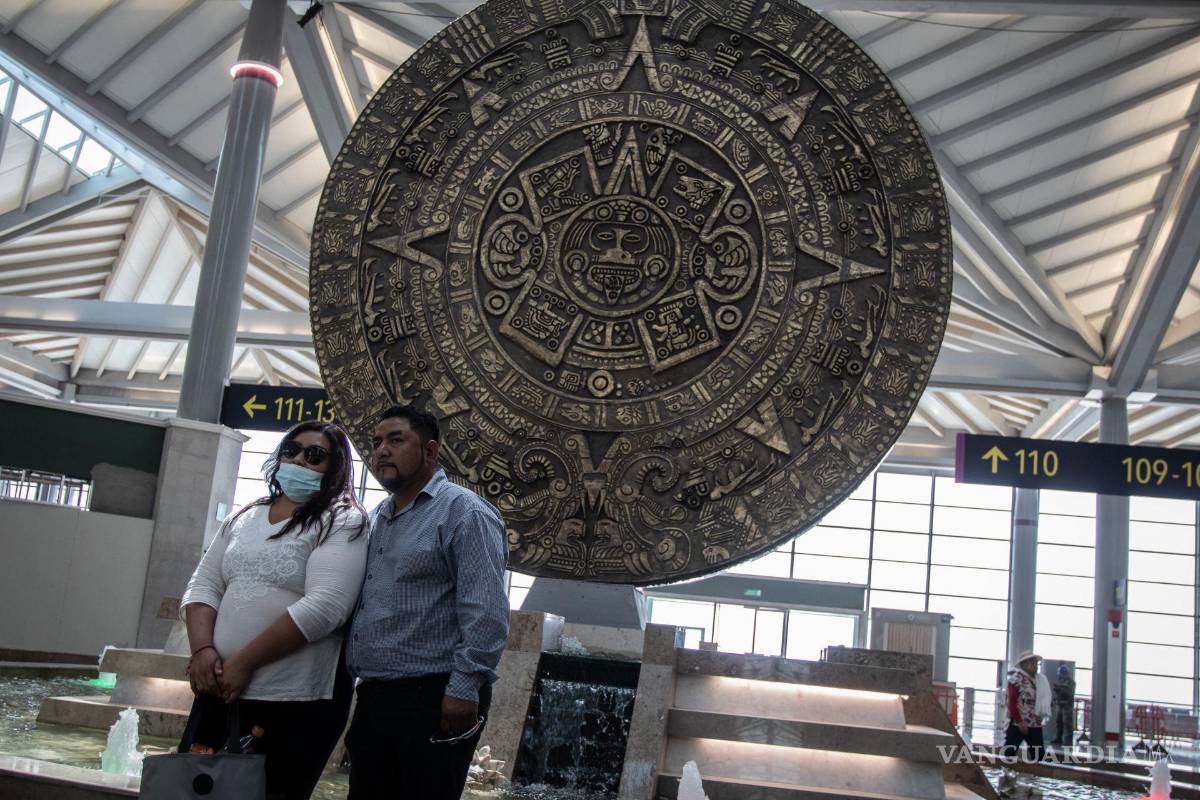 $!Calendario Azteca en las instalaciones del Aeropuerto Felipe Ángeles.