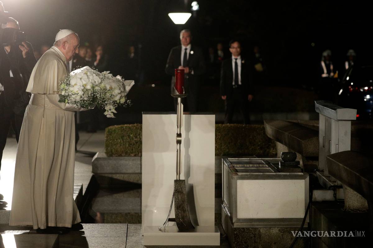 Poseer armas atómicas es inmoral: Se pronuncia el papa Francisco contra arsenales nucleares en Hiroshima