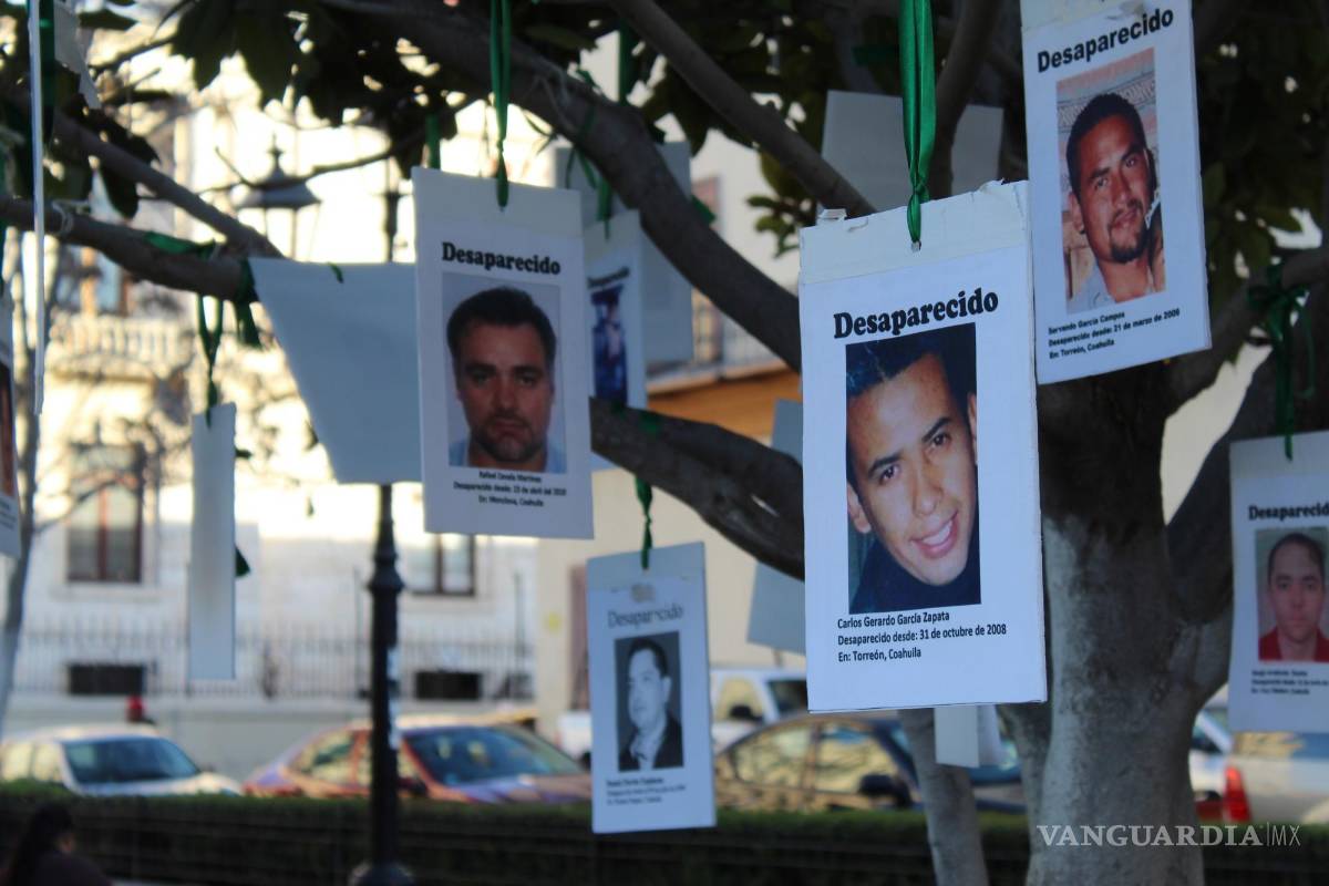 $!El árbol de esperanza donde se encuentran los retratos de las personas desaparecidas, familiares de integrantes de FUUNDEC, es un espacio para recordar que los seres queridos no han vuelto a casa.
