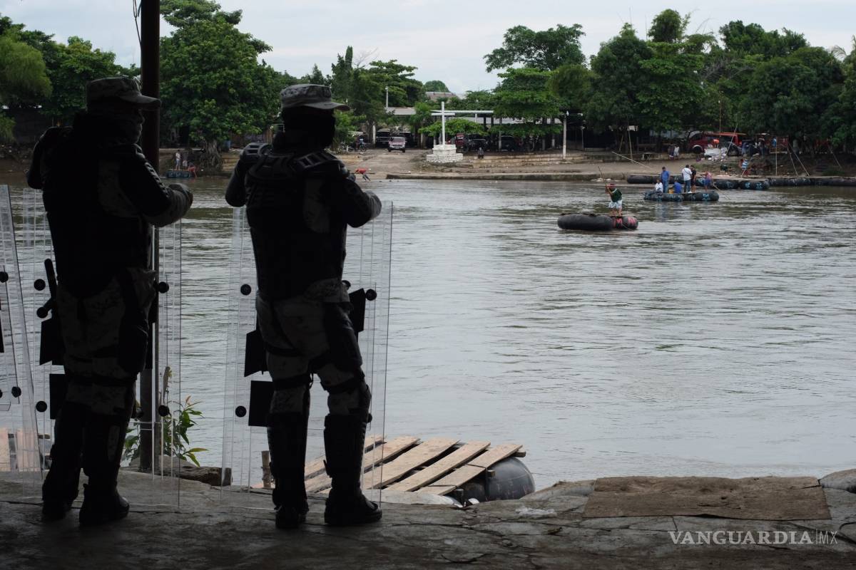Sellan la frontera sur Ejército y GN ponen alto a caravana de migrantes