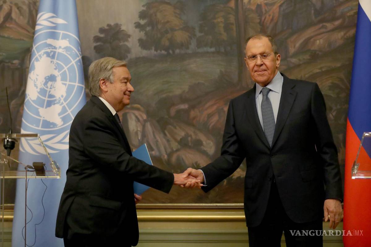 $!El ministro de Relaciones Exteriores de Rusia, Sergei Lavrov y el secretario general de la ONU, Antonio Guterres en Moscú, Rusia.