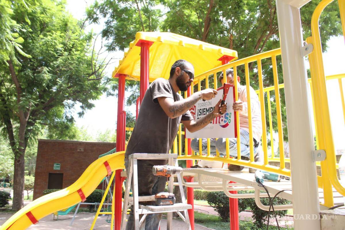 Torreón: Renuevan Parque Fundadores con áreas infantiles y ejercitadores