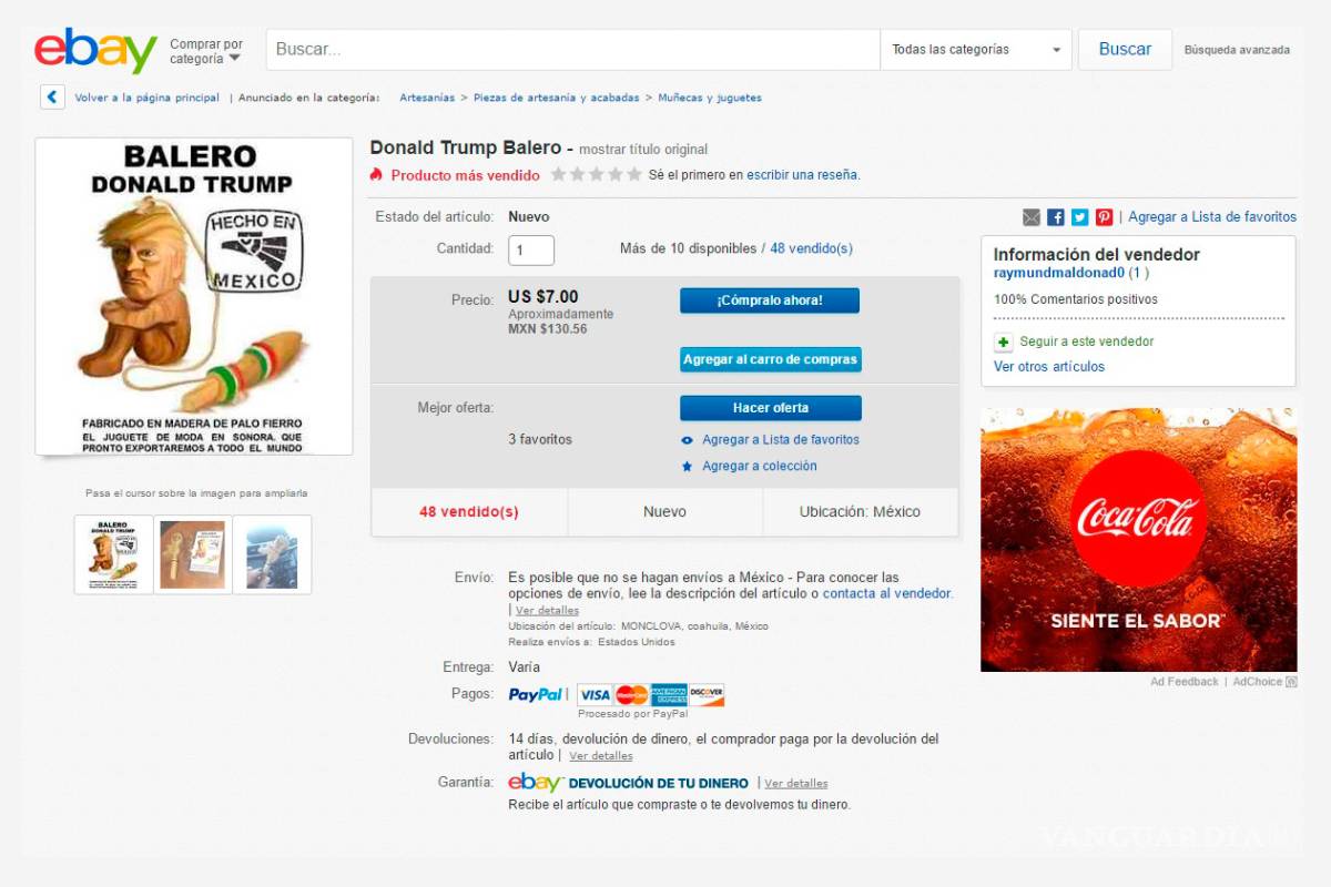 $!Artesanos de Cuatrociénegas crean curioso balero de Donald Trump