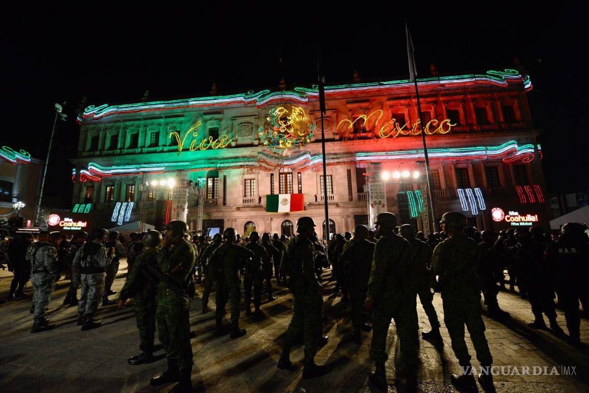 $!Como años anteriores, el Grito de Independencia desde Saltillo, Coahuila se llevará a cabo en la Plaza de Armas en el balcón principal del Palacio de Gobierno a cargo del mandatario estatal Miguel Ángel Riquelme Solís.