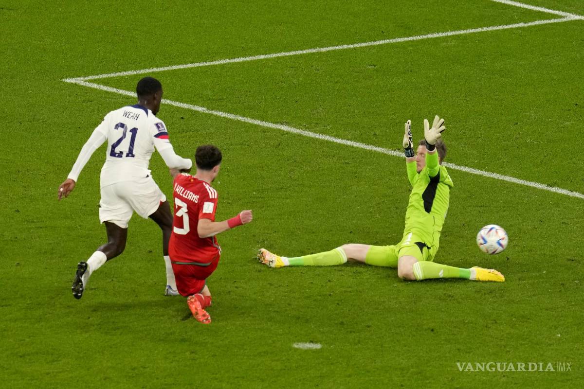 $!Tim Weah venció al arquero galés con una definición por la parte baja.