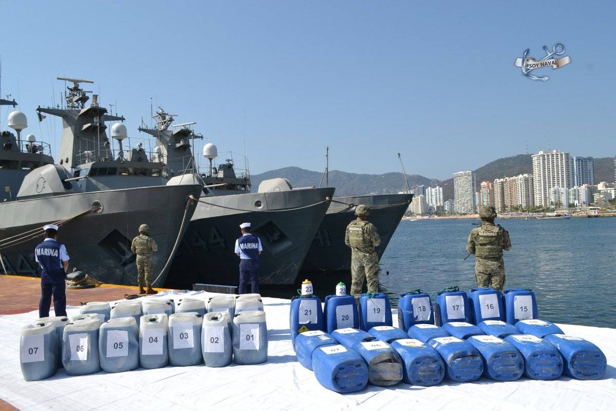 Semar asegura 816 kg de cocaína en las costas de Guerrero