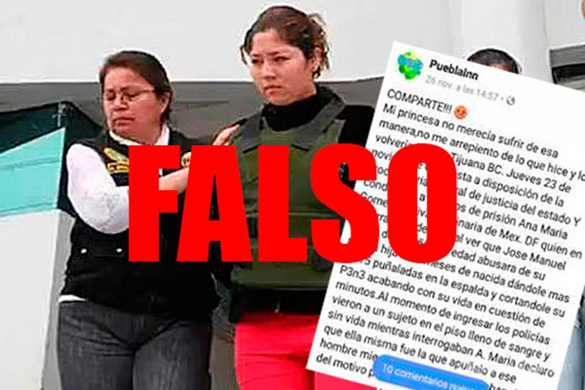 Falsa, la nota sobre mujer que asesinó a esposo por abusar de su bebé