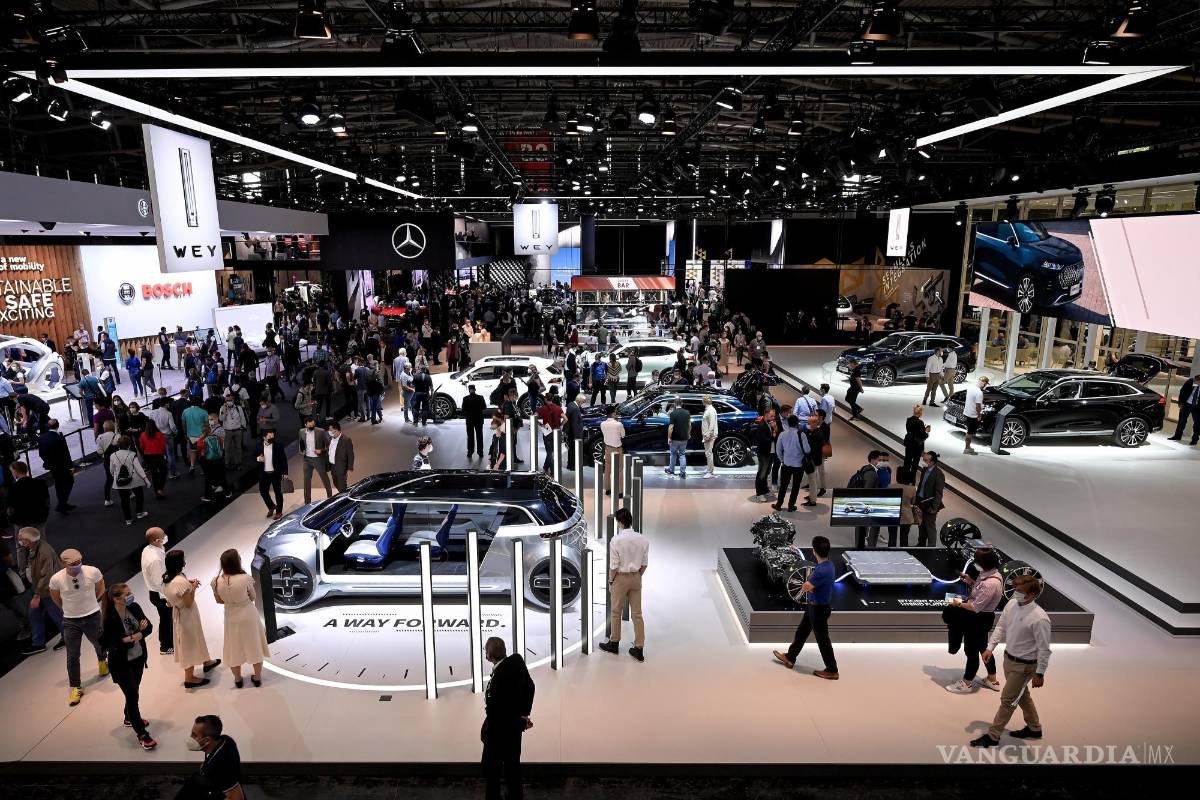 $!Una vista general del stand de WEY Great Wall Motors (GWM) en el Salón Internacional del Automóvil IAA en Munich, Alemania. EFE/EPA/Sascha Stenbach