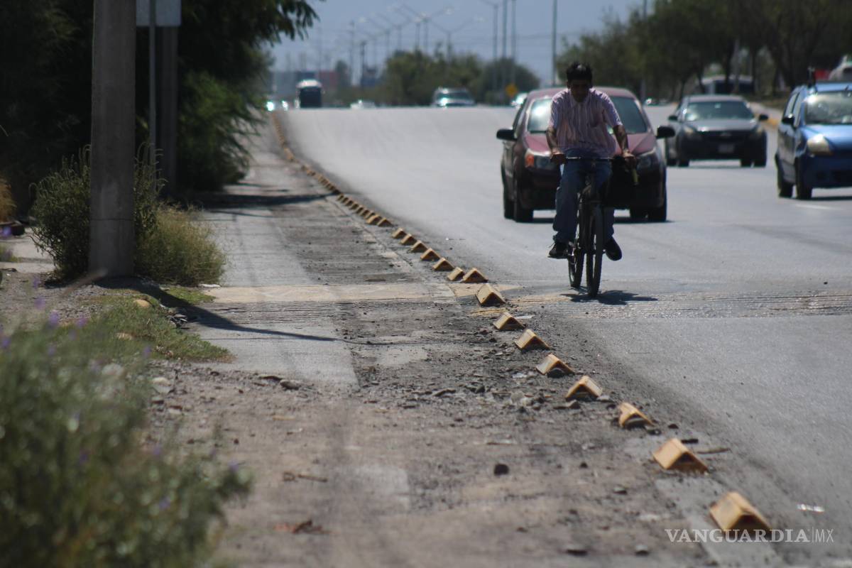 $!El dinero destinado a mantenimiento de infraestructura ciclista se refleja en tramos deteriorados.
