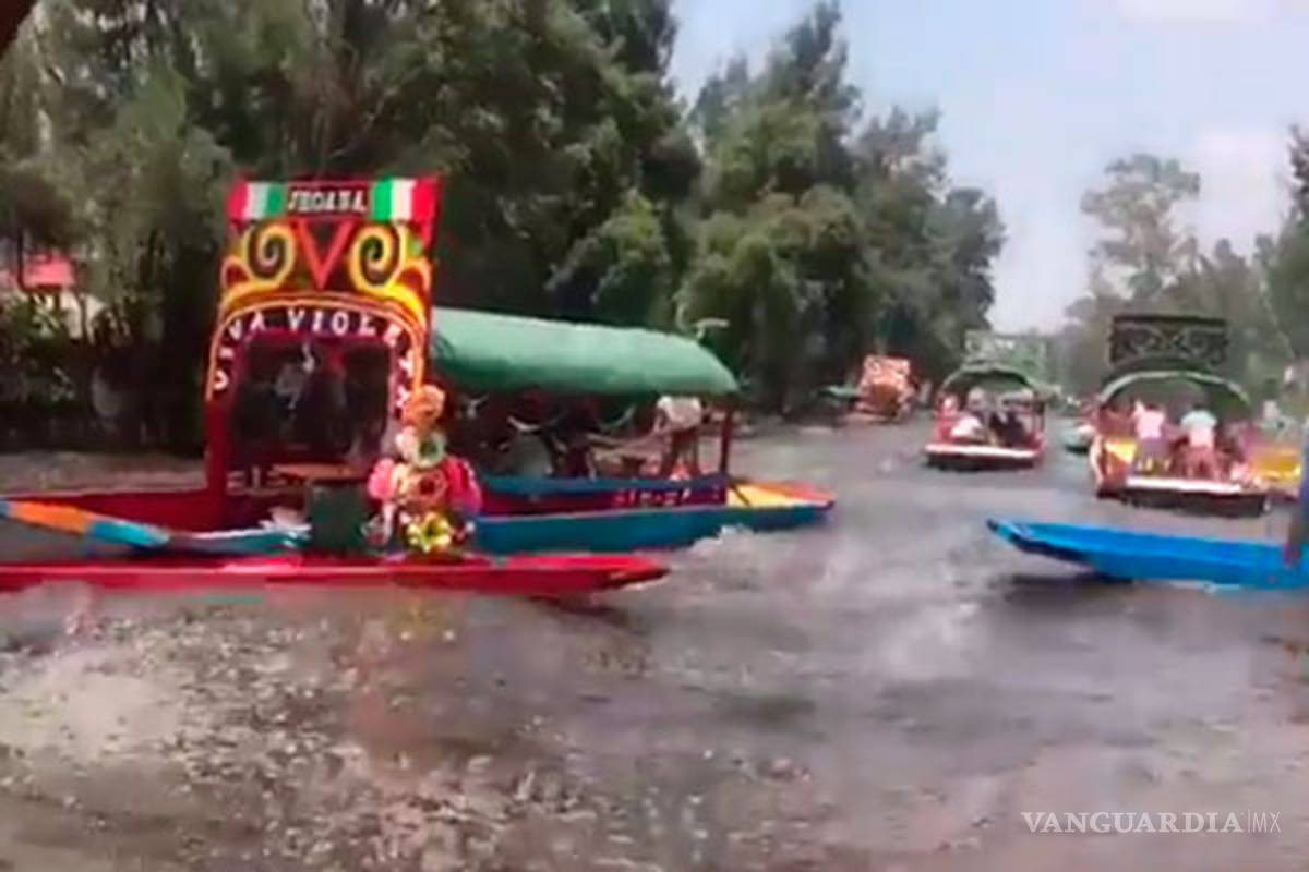Olas en Xochimilco, por el sismo en la Ciudad de México (video)