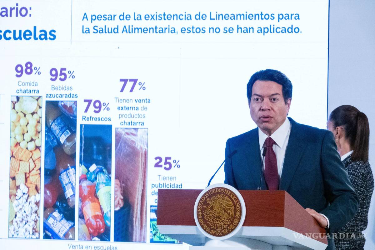 $!CIUDAD DE MÉXICO, 21OCTUBRE2024.- Mario Delgado, titular de la SEP, explico el plan para eliminar por completo la venta de comida chatarra en las escuelas de educación básica y la promoción de hábitos saludables. FOTO: MOISÉS PABLO/CUARTOSCURO.COM
