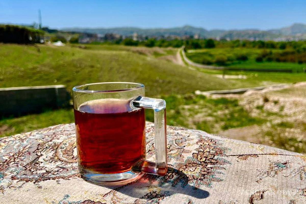 $!Una taza de té en la casa de campo de la abogada en la provincia iraní de Khuzestan, donde se refugia la familia de ataques de EU e Israel.